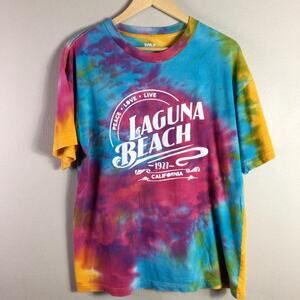 Classic Laguna Beach California Tie Dye T Shirt Blue Large